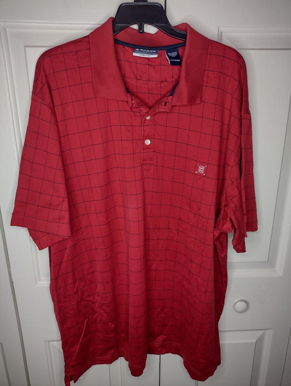 2XL Ralph Lauren Chaps Mercerized Cotton Golf Shirt Crimson Red & Navy Blue Polo